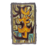 Vintage wall plaque in enamelled lava