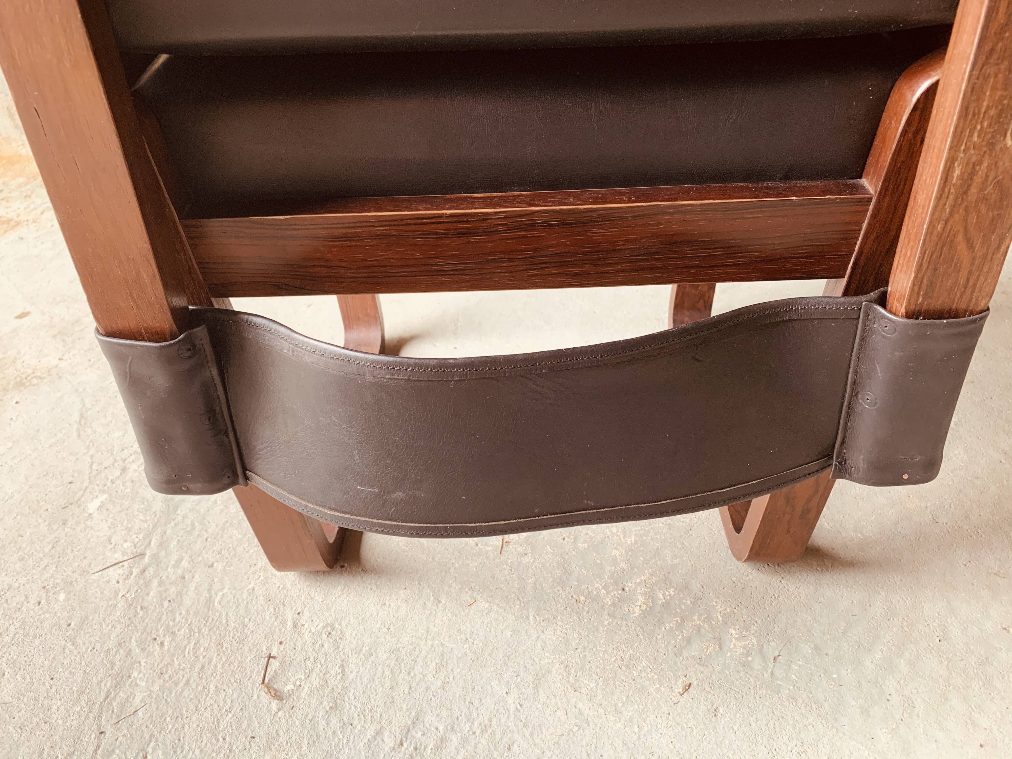 6 black chairs by Gunther Hoffstead for Uniflex - 1960's