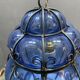 Wrought Iron Blue Murano Glass Light Pendant 1980’s