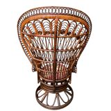 Fauteuil Emmanuelle rotin Peacock 1960