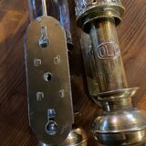 Pair of brass railway wall sconces, DLC Wagon Lit lamps