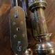 Pair of brass railway wall sconces, DLC Wagon Lit lamps