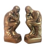 Paire de serre-livre "penseur" laiton
