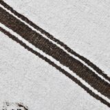 White Brown Striped Turkish Runner Rug, 70x310Cm