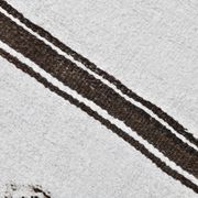 White Brown Striped Turkish Runner Rug, 70x310Cm