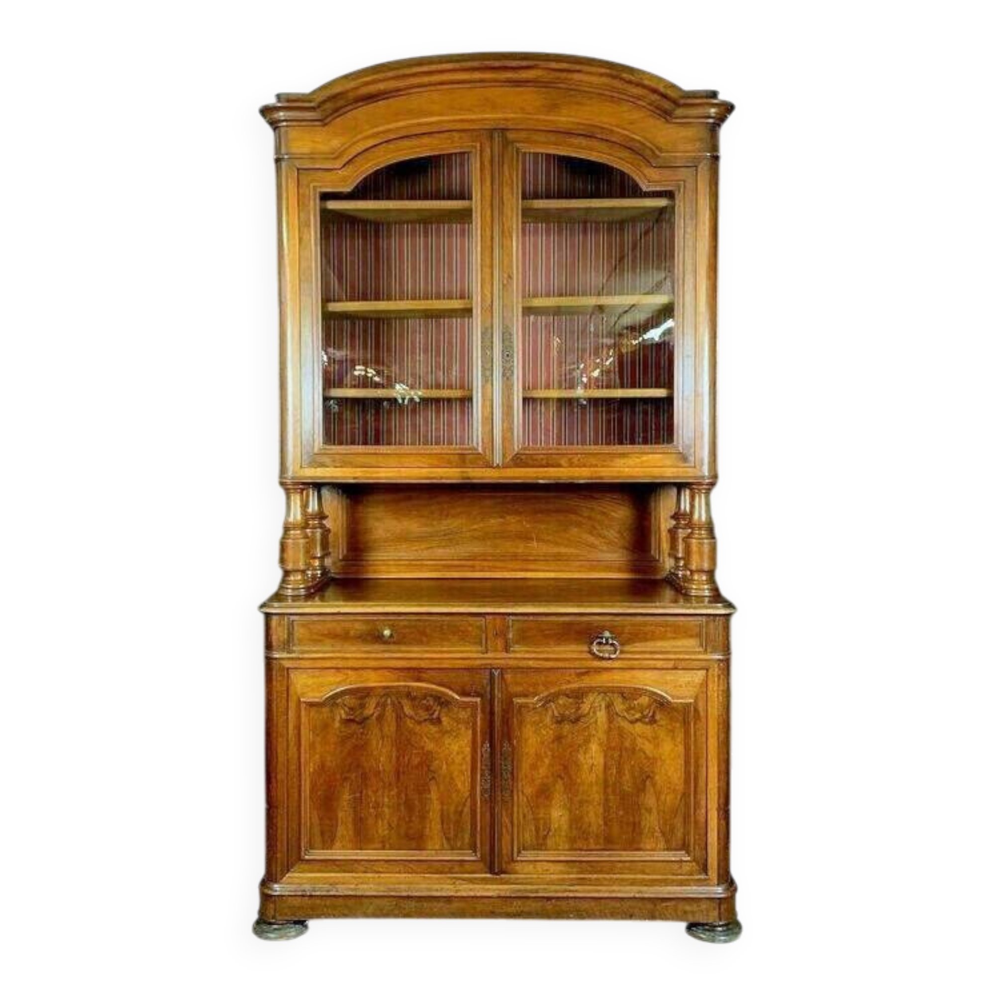 Parisian Louis Philippe period walnut bookcase sideboard circa 1830