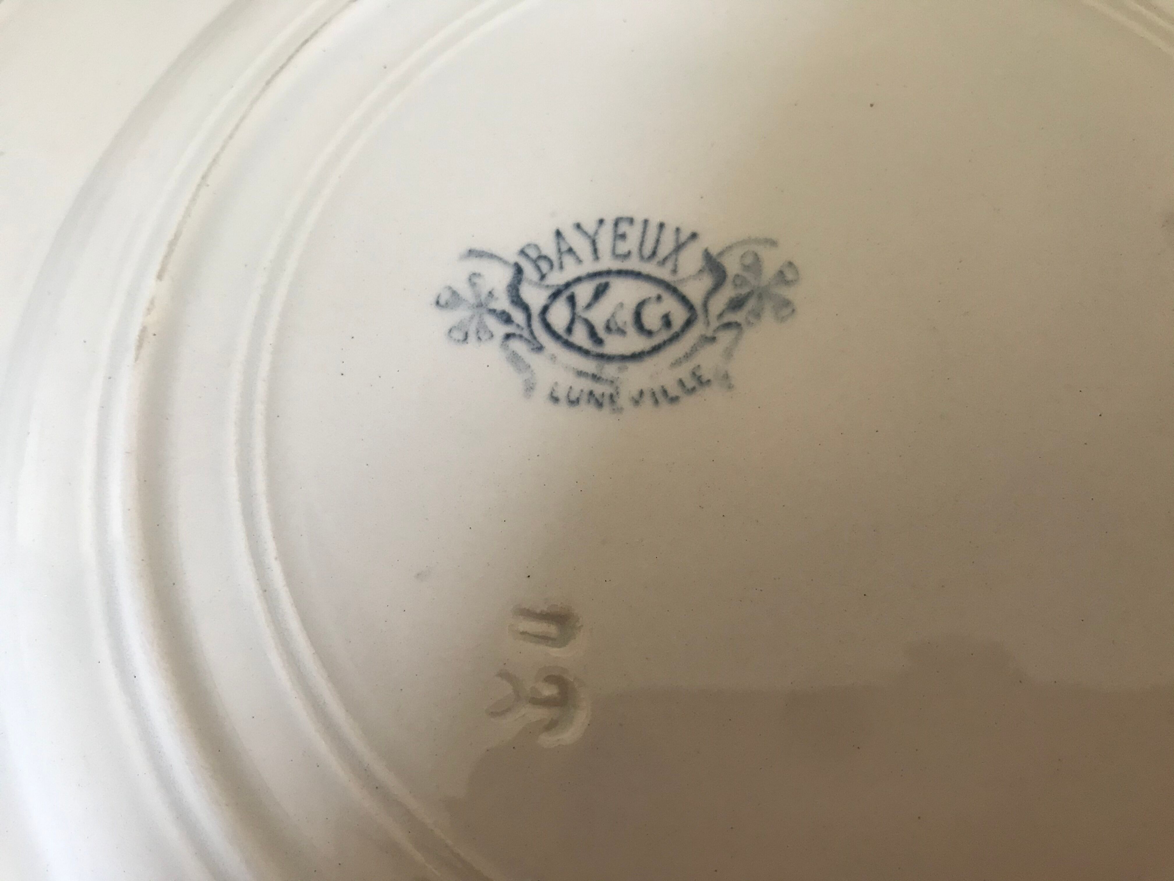 Lot of 6 plates Lunéville Art Nouveau