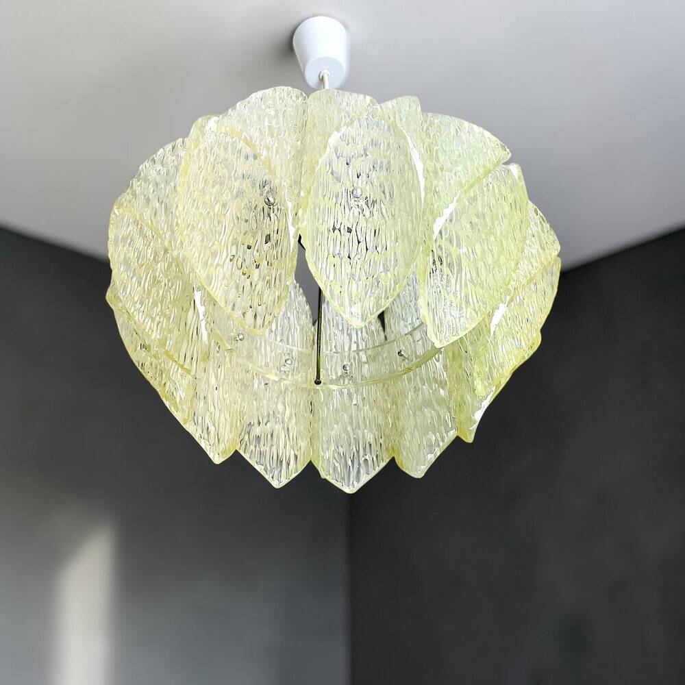 Transparent lucite acrylic hanging lamp by ME Marbach Leutchen Germany