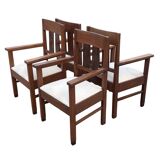 Set of four Art Deco chairs oak Amsterdam School Design 30's