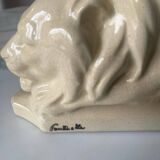 Fontinelle crackled ceramic walking lion