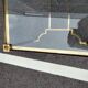 Old coffee table side metal gilded top glass style Louis XVl