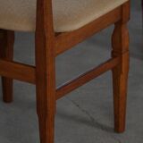 Henning Kjærnulf, set of 8 oak chairs with jute fabric, mid-century Danish, 1960s.