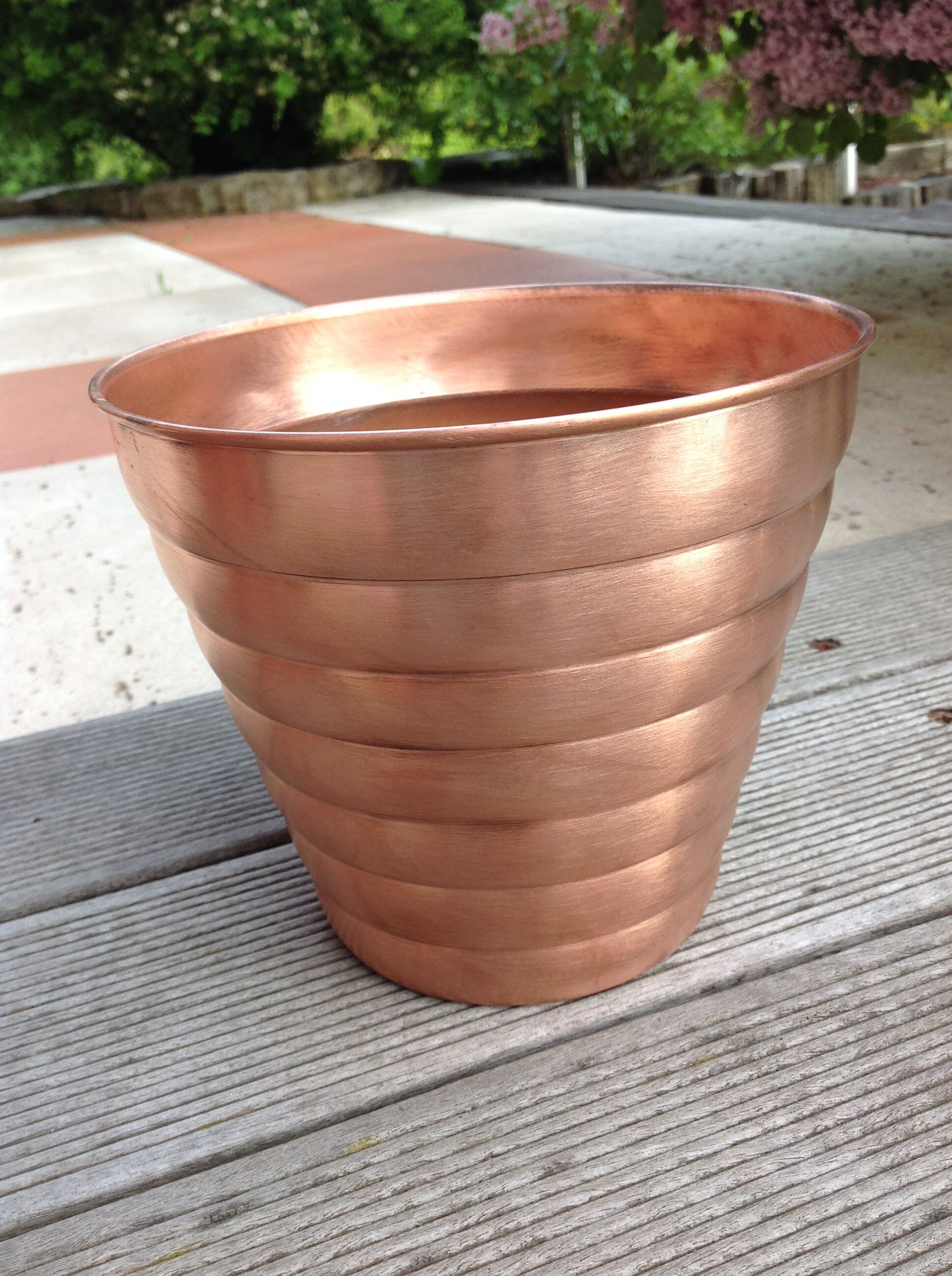 Copper pot cover brushed red/vintage years 70