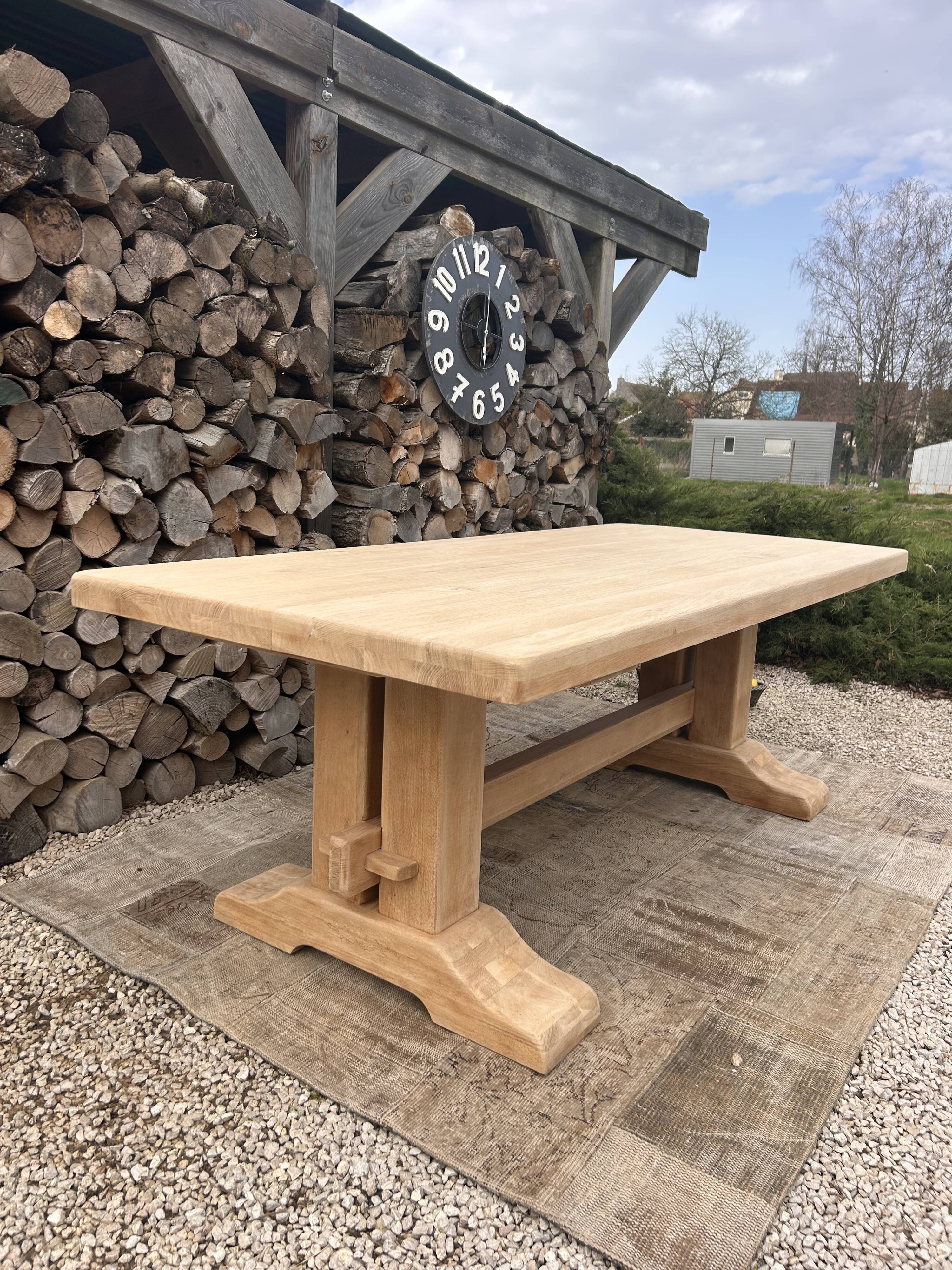 Renovated solid oak monastery table