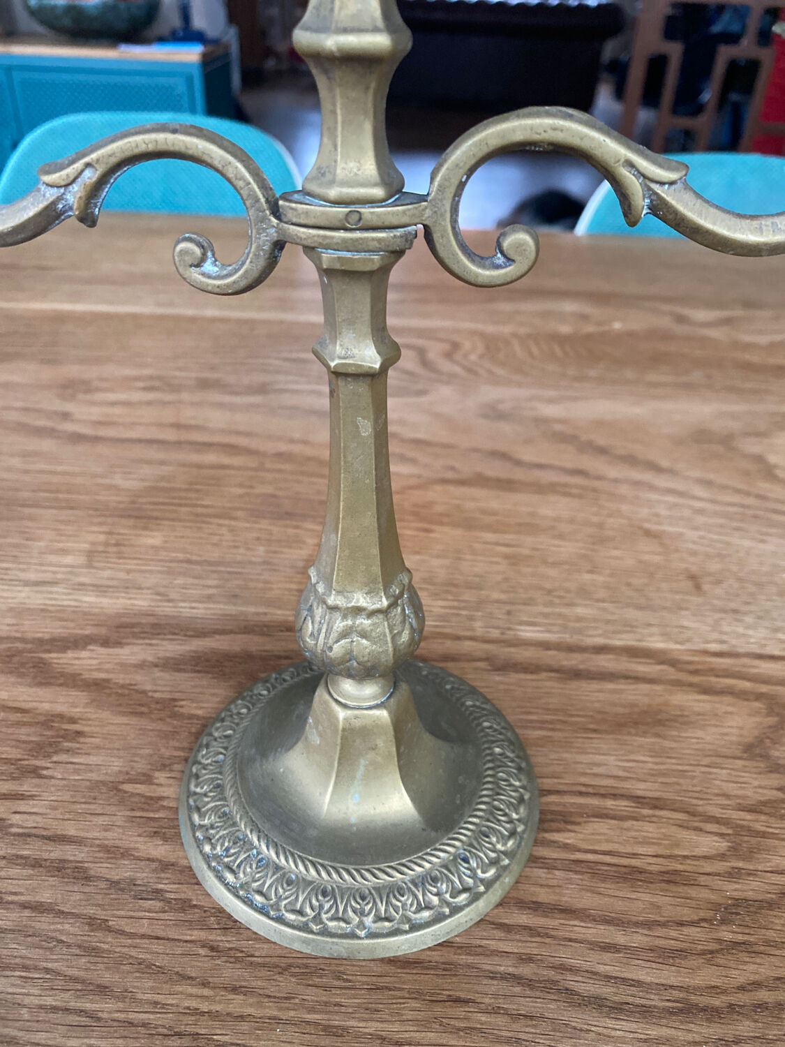 Antique brass candle holder