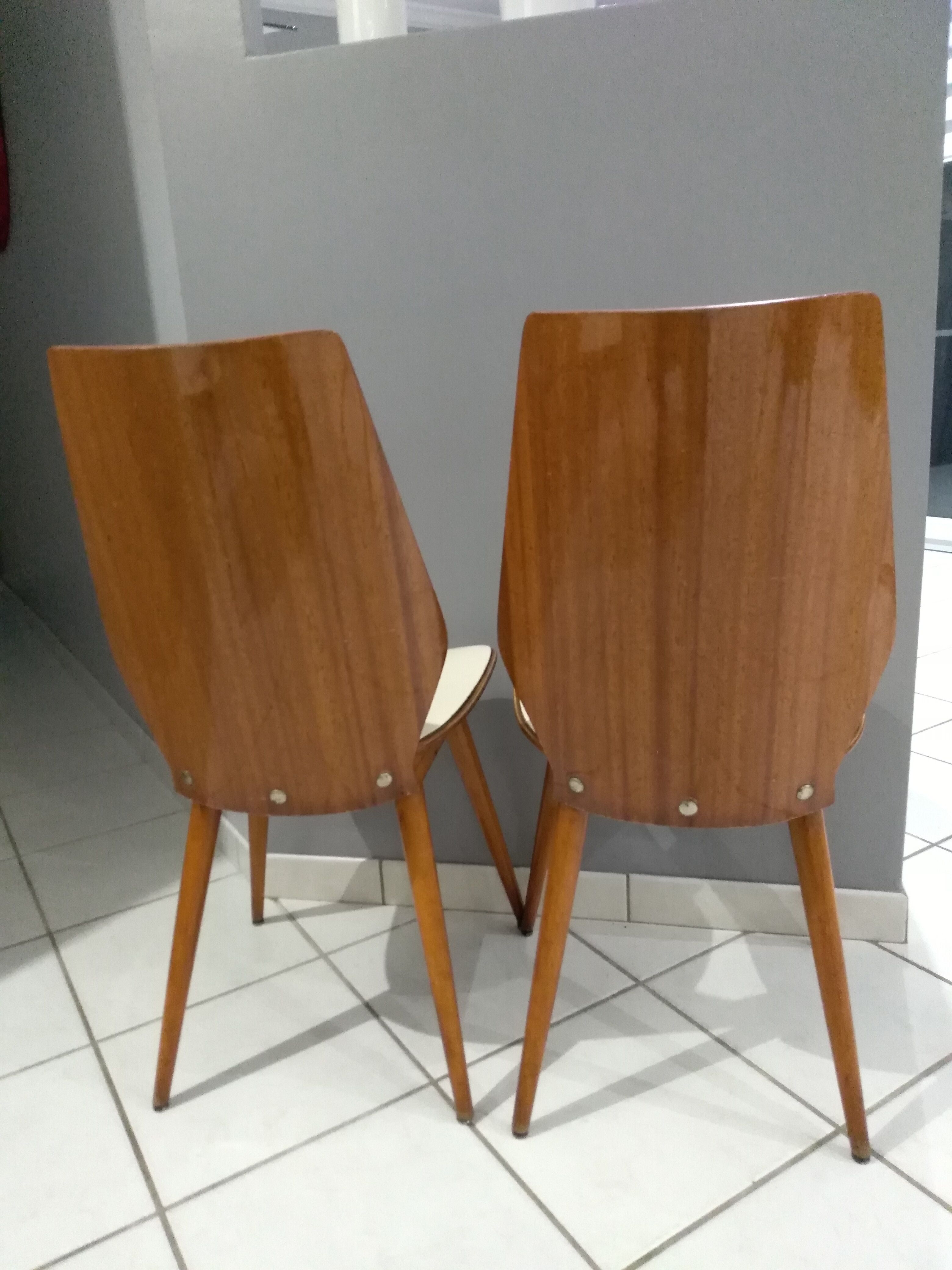 Rare set of 4 chairs Baumann 1960