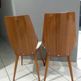Rare set of 4 chairs Baumann 1960