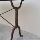 Restaurant bistro table in oval marble and decorated cast iron bases -1m51