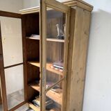 Glass cabinet or display case in pine 1950