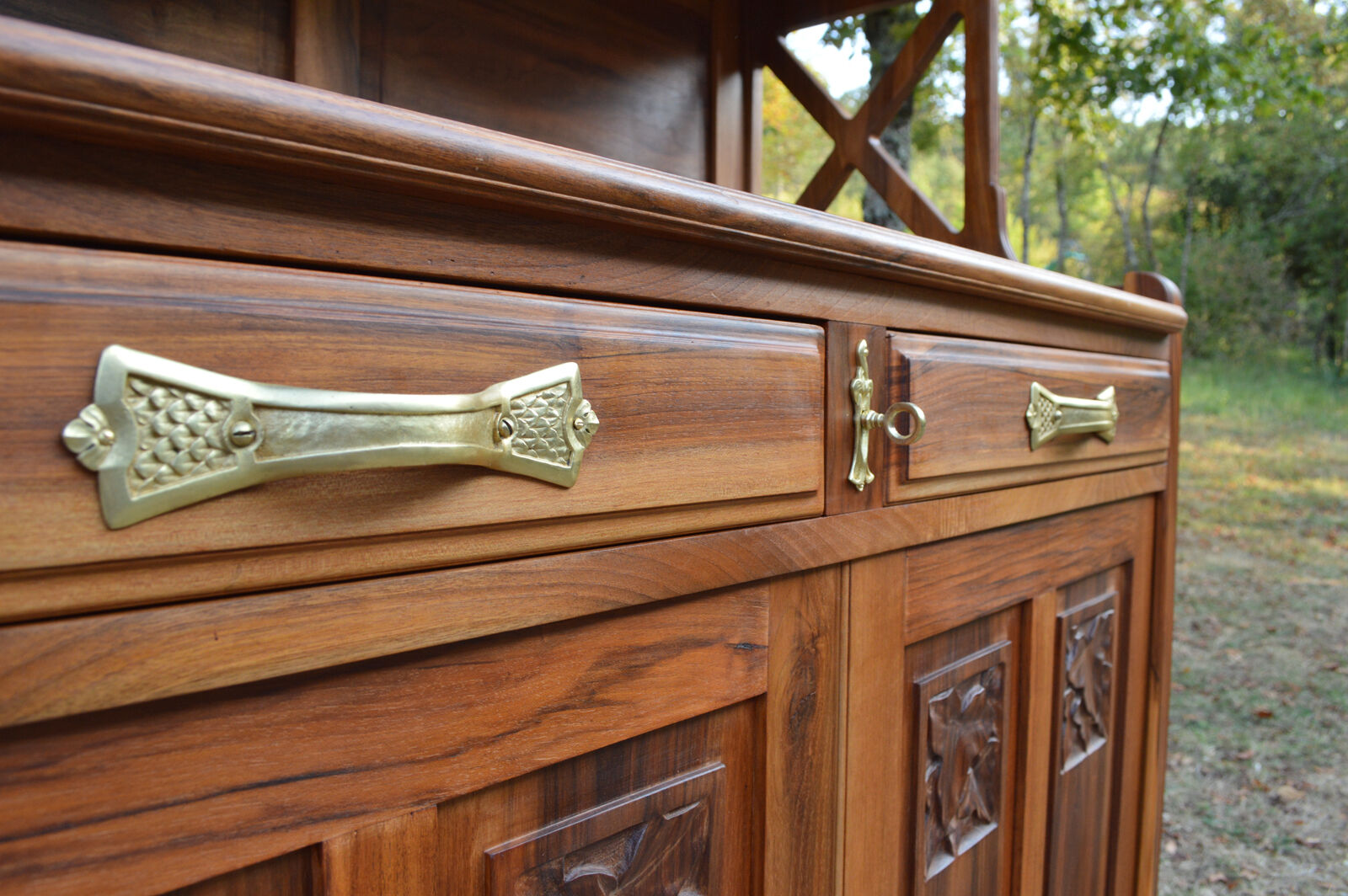Art nouveau buffet by la ruche en merisier sculpté, 1911