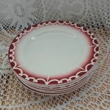 6 assiettes plates anciennes Digoin et Sarreguemines