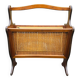 Vintage wooden and cane magazine rack