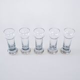 Set of five glasses, Italian design, 1970s, made in Italy