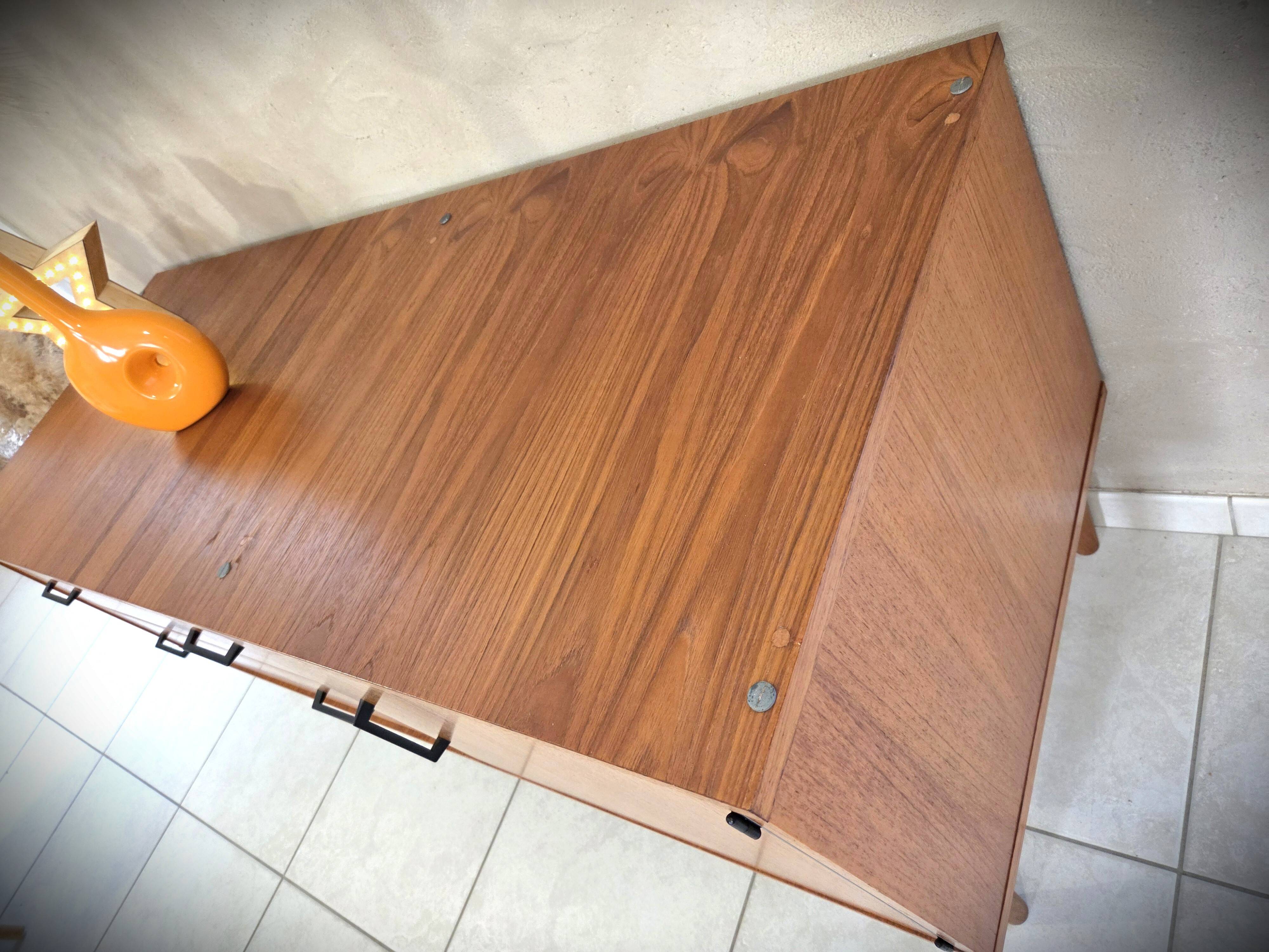 Low Scandinavian design sideboard in teak