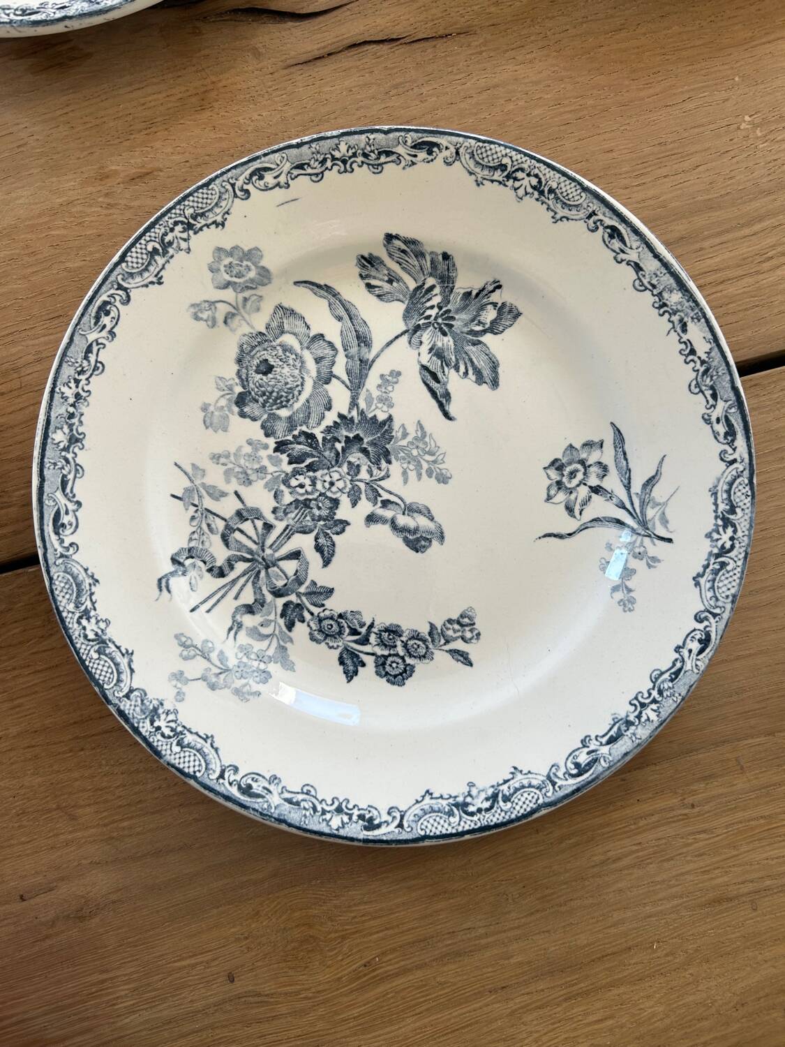 Set of 6 ironstone plates Sarreguemines Fontange
