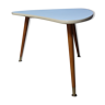 Table basse en forme de rein en formica bleu années 1960