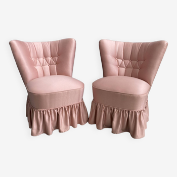 Suite de 2 chaises roses 1960