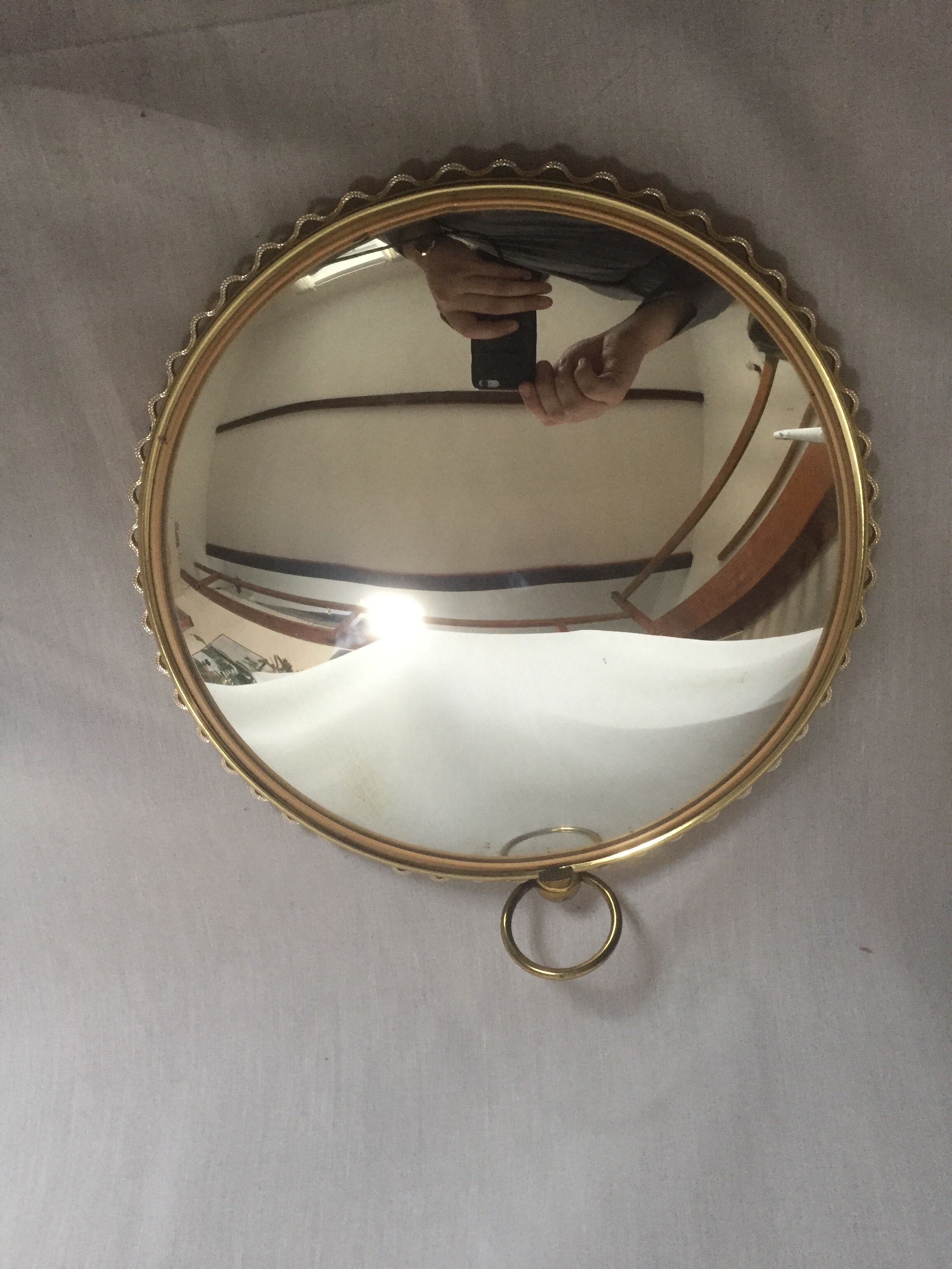 Mirror bulging witch shape pocket watch