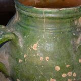 Old glazed pottery for walnut oil of Auvergne origin