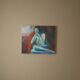 Acrylic painting on canvas figurative art nude woman blue orange contemporary canvas