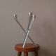 Aluminum candle holder tripod chrome vintage 70s candelabra candlestick Scandinavian design