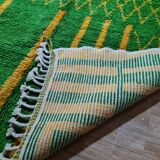 Moroccan Berber handmade rug – 300x200 cm – green and yellow wool