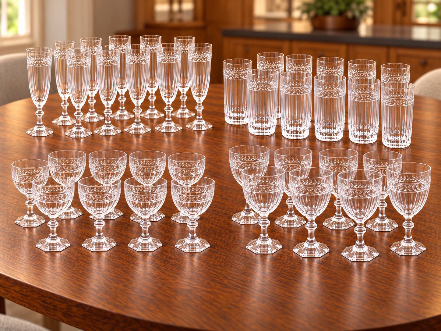 Service of 46 Villeroy & Boch Miss Desiree glasses – 4 sets