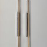 Pair of XL vintage wall lights, chrome metal and transparent ABS, Italy, 1980.