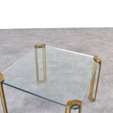 Hollywood Regency Brass and Glass Coffee Tables by Peter Ghyczy, 1970s, Set