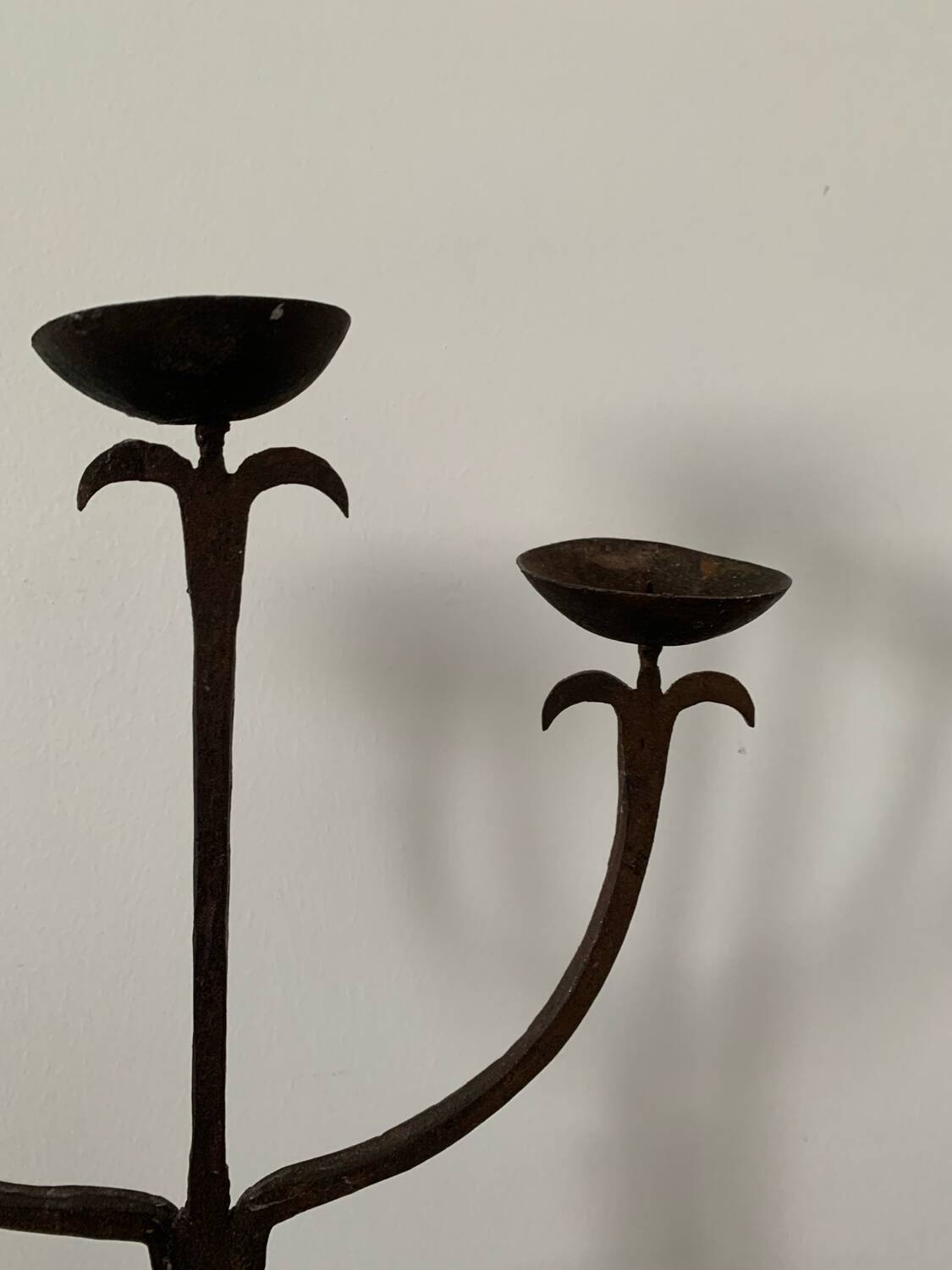 Brutalist Iron Candle Holder Circa 1970 Vintage