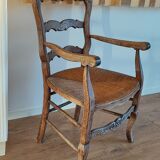 Wooden armchair and mulched seat