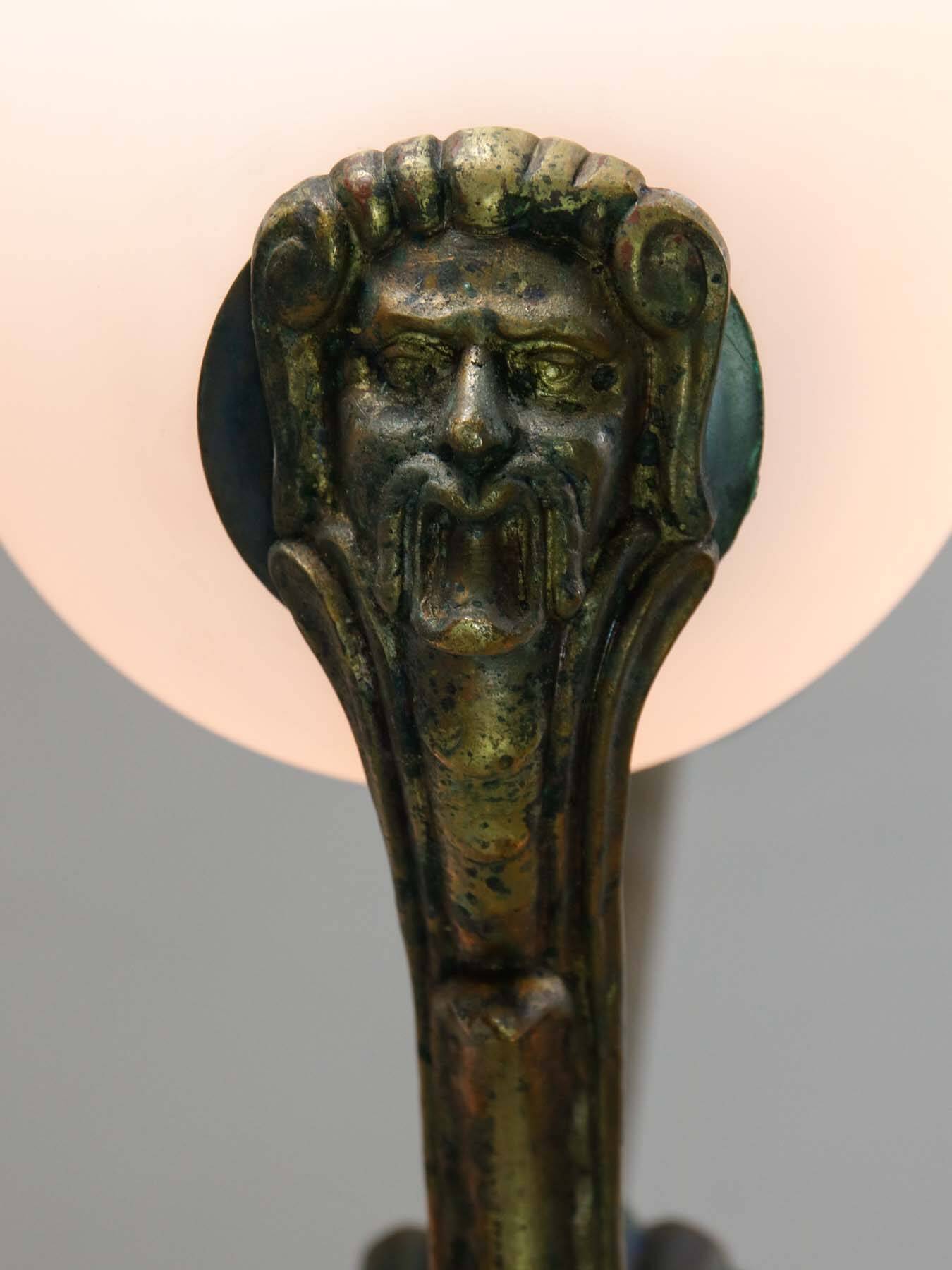Art Deco French Brass Figural Chandelier, 1930