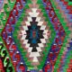 Vintage Turkish Kilim 340x183 cm wool kelim rug Large Purple, Green, Black, Blue