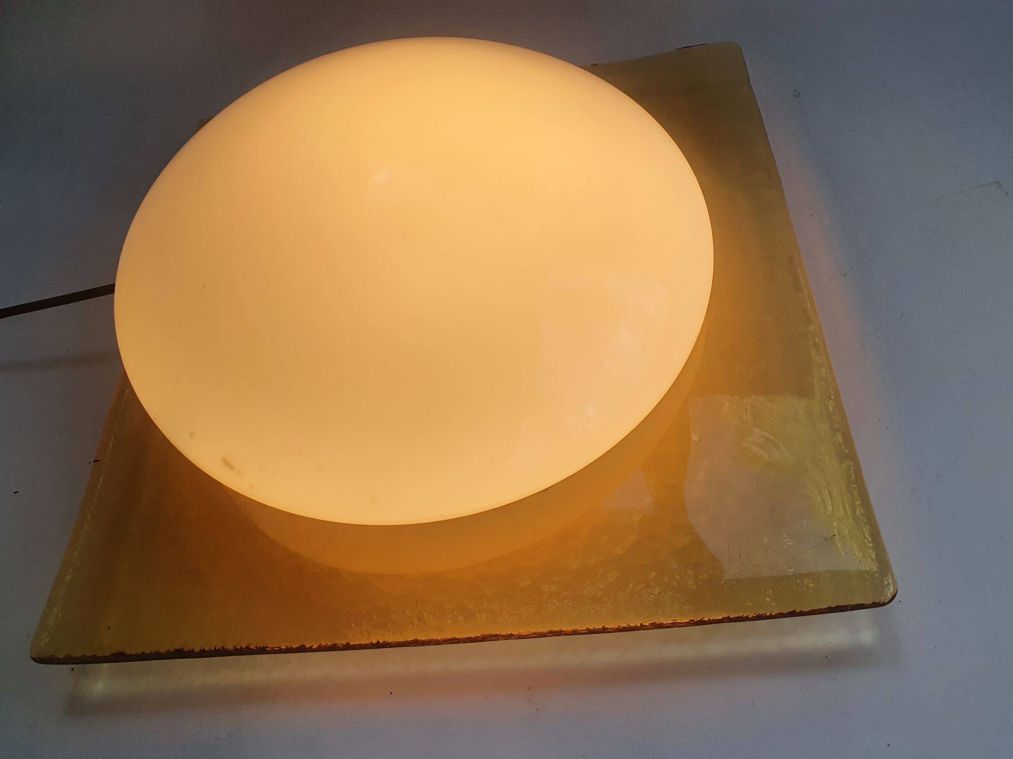 Large Murano glass wall or ceiling light from the 70s