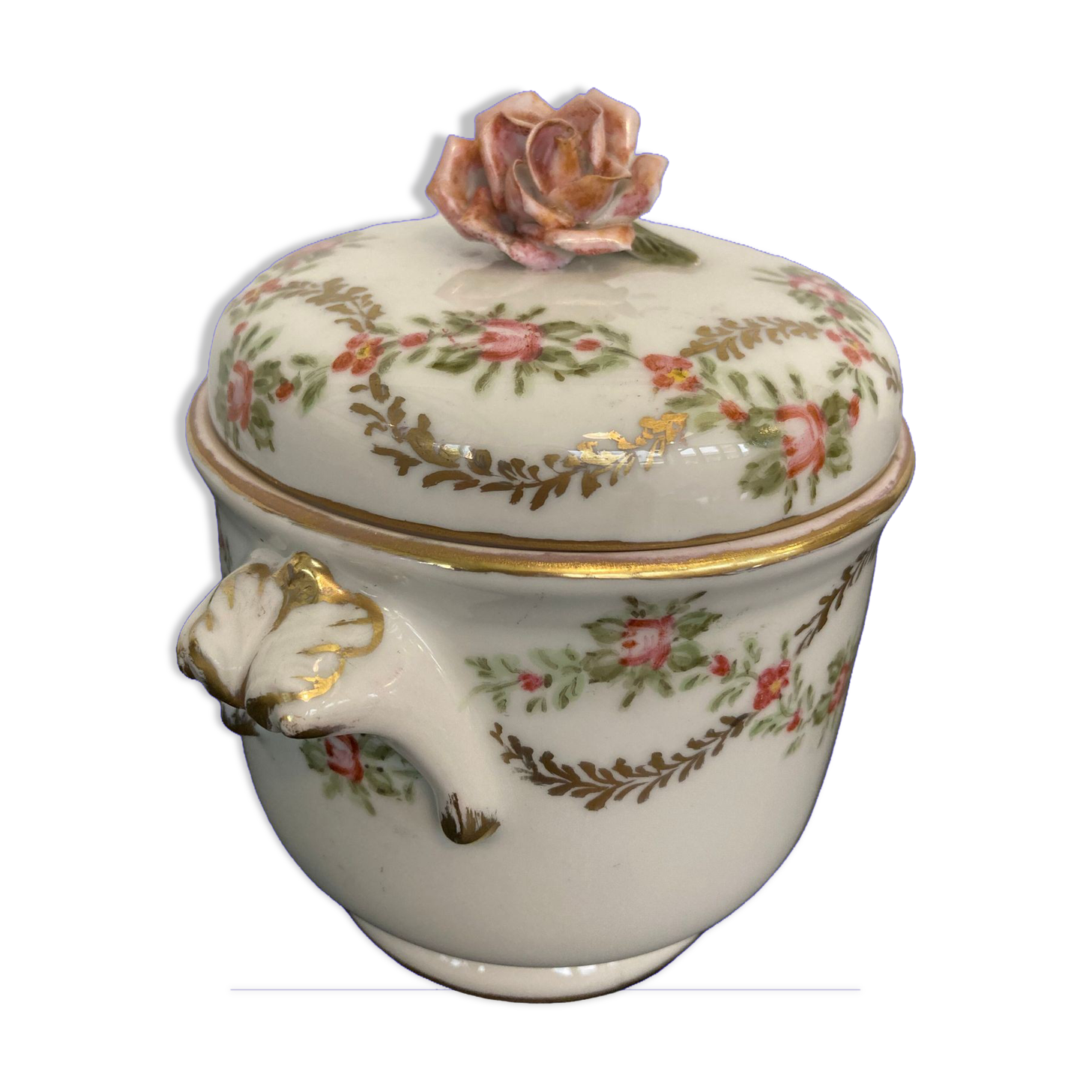 Louis XVI style Chamart Limoges porcelain sugar bowl