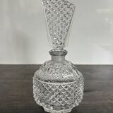 Pair of crystal-style cut glass bottles – retro/vintage dressing table