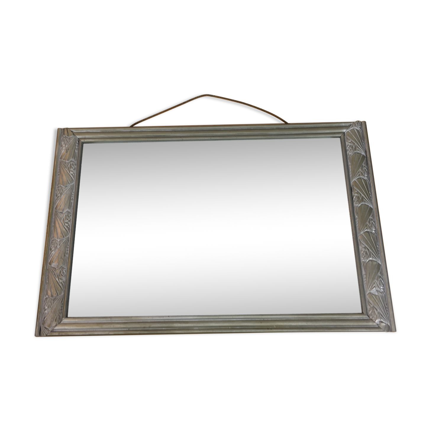 Silver wooden mirror 53x34 cm Art Deco style
