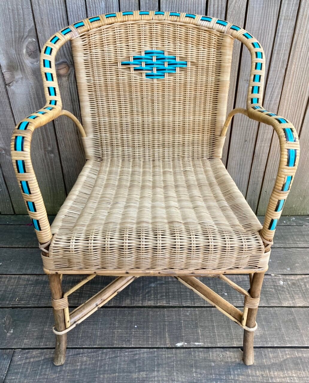 Old rattan armchair