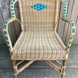 Old rattan armchair
