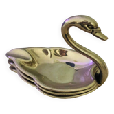 Petit cendrier cygne coupelles en métal argenté